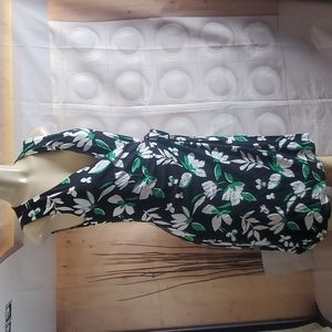 NWT A New Day Sleeveless Wrap Dress, Navy, White, Green size M